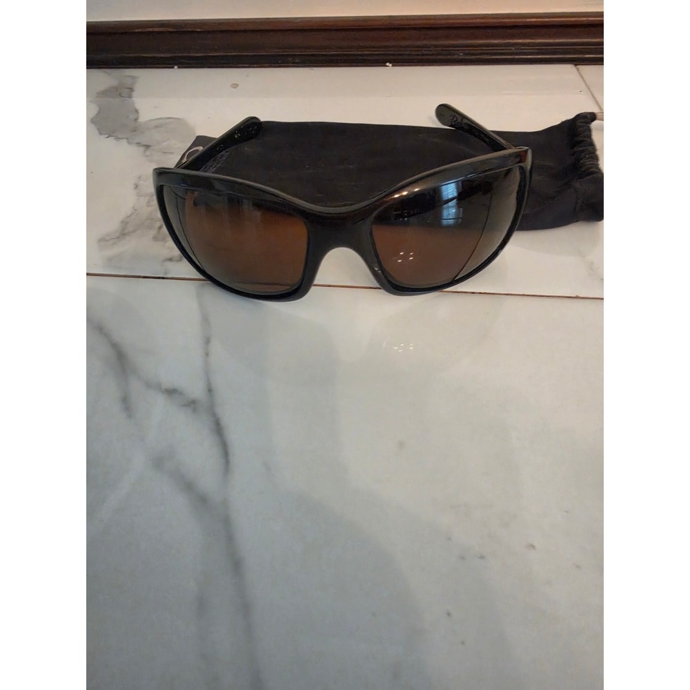 Oakley Ravishing Sunglasses Black Wrap Frames Brown Lens 03-402 62-17